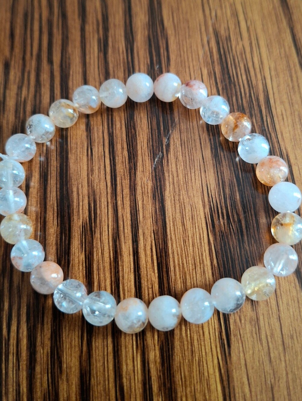 Citrine Natural Gemstone Beaded Stretch Bracelet 6.5"